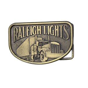 Belt Buckle Raleigh Lights Cigarette Advertising Trucker 1970s